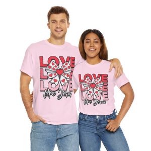 Valentine Jesus T-shirt, Retro love like jesus coquette