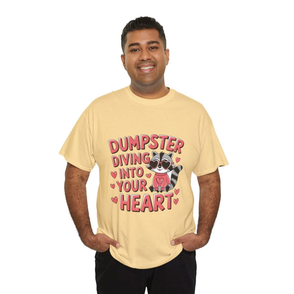 Valentine Raccoon T-shirt, Dumpster diving into your heart