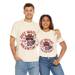 Valentine Raccoon T-shirt, Just waiting for Valentines Days