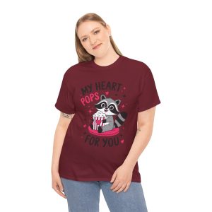Valentine Raccoon T-shirt, My heart pops for you