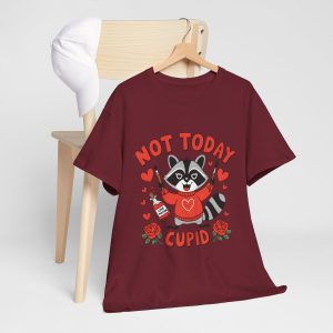Valentine Raccoon T-shirt, Not today cupid racoon Valentines Day