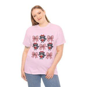 Valentine Raccoon T-shirt, Valentine racoon love bow