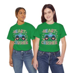 Valentine Truck T-shirt, Truck valentine heart crusher