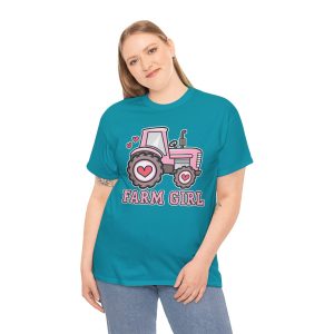 Valentine Truck T-shirt, Valentine tractor farm girl love