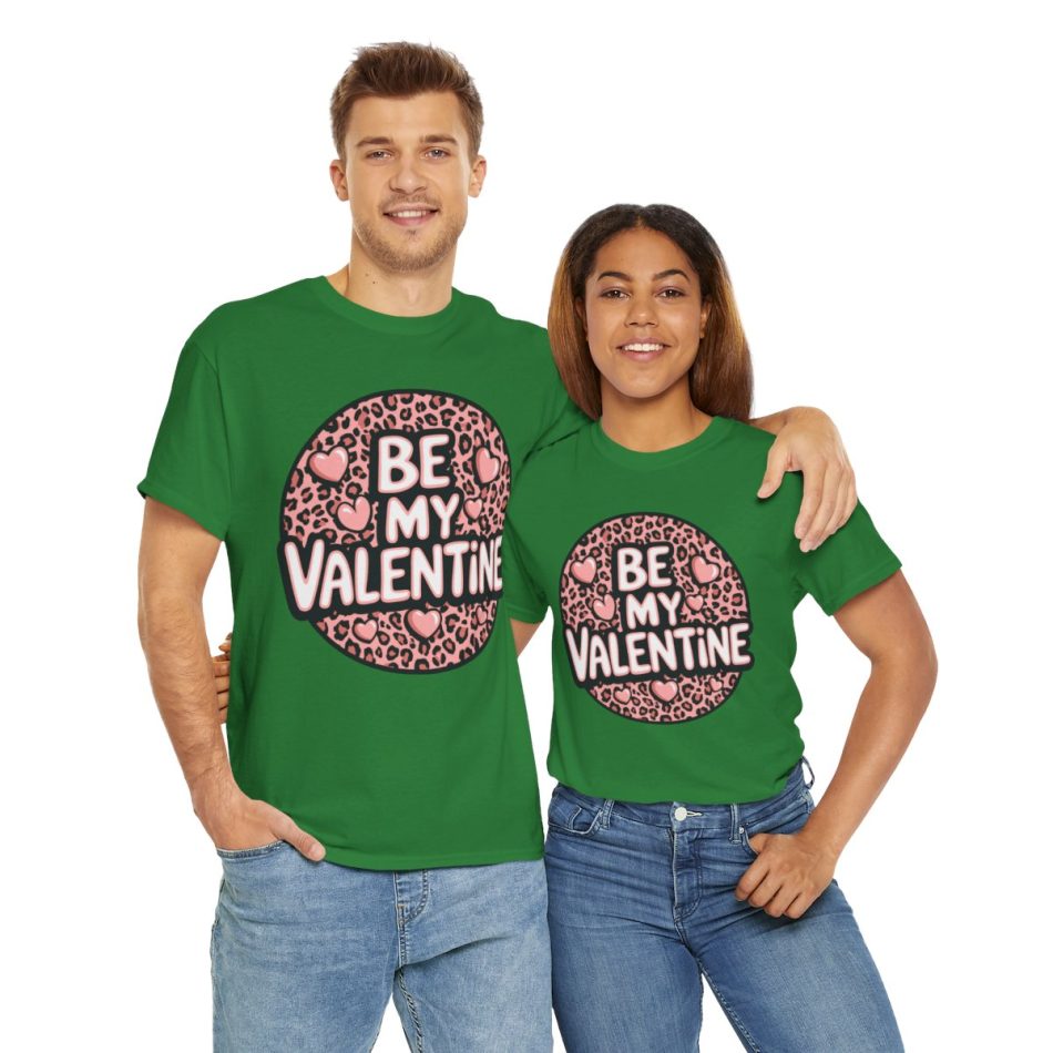 Valentines Day 2025 T-shirts, Be My Valentine Pink Leopard