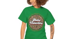 Valentines Day 2025 T-shirts, Hallo Valentine Pink Leopard