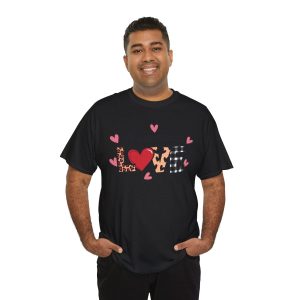 Valentines Day 2025 T-shirts, Love Leopart Pink Heart Valentine