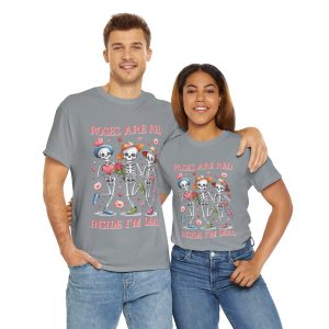 Valentines Day 2025, Skeleton roses Red dead inside