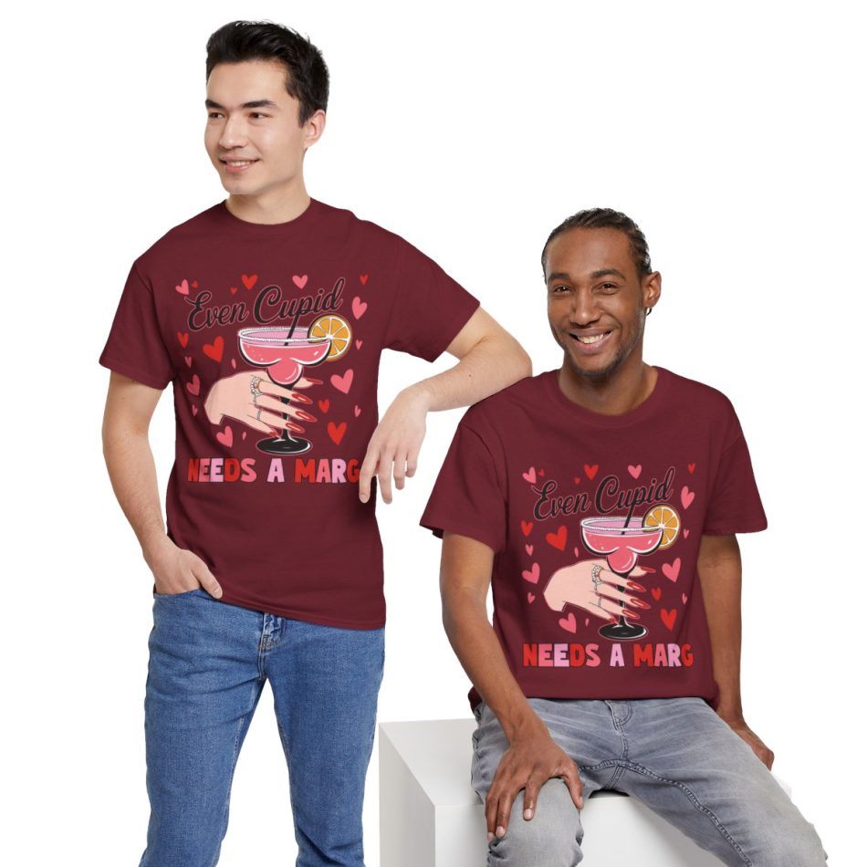 Weird Valentine T-shirt, Even cupid needs a marg Weird Valentine T-shirt, Even cupid needs a marg