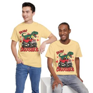 Weird Valentine T-shirt, Heart crusher monster truck dinosaur